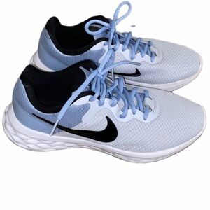 Nike revolution 6 Next Nature Sky Blue and Black Running Shoes. Size7